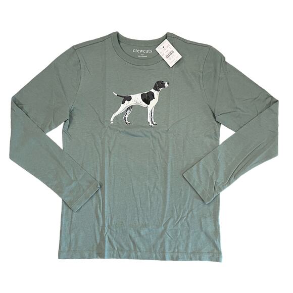 **NWT J. Crew Boys' Green W/Pointer Dog Graphic Tee - Picture 2 of 9